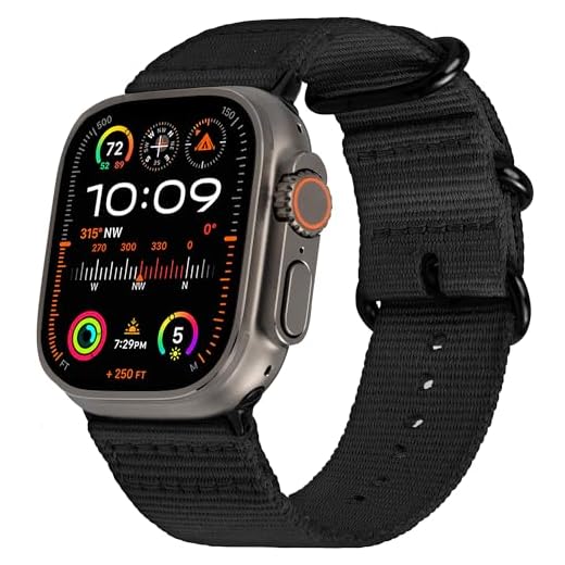 Carterjett Compatible with Apple Watch Band 44mm 42mm Men Women Nylon iWatch Bands Replacement Wrist Strap Rugged Military-Style Loop for Series 6 5 4 3 2 1 Nike Sport (44 42 S/M/L Black)