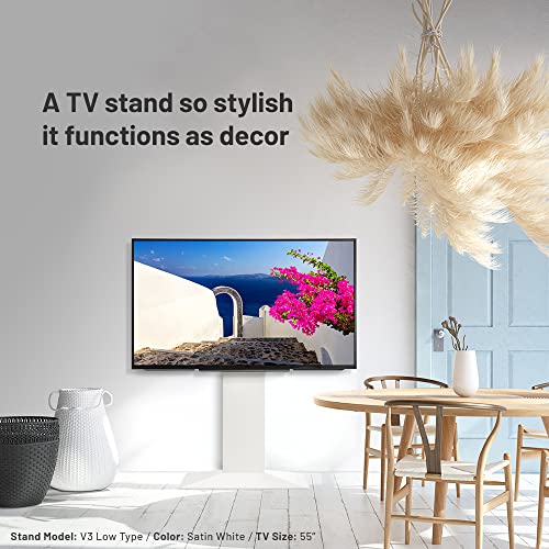 Wall V3 Low Type | Sleek Japanese 32-80 Inch Universal Wall-Side Tv Stand Adjustable Mount, No Drill | Walnut #TOP2