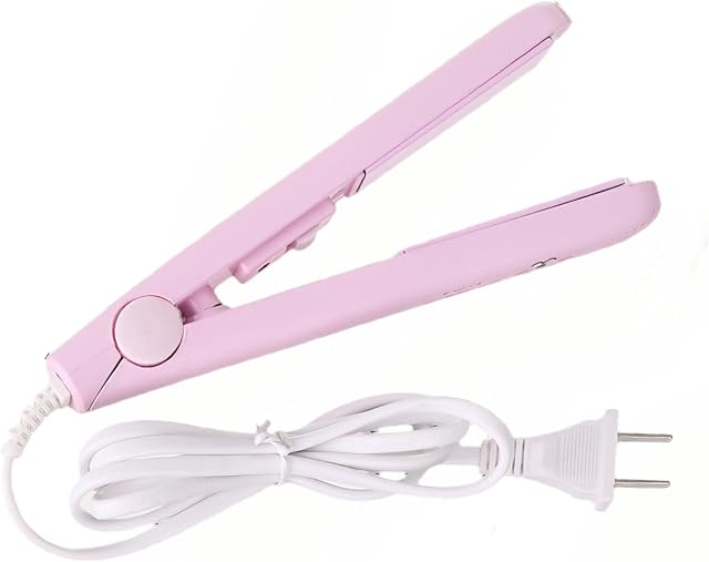Mini Courgeur de cheveux Mini Redresseur de cheveux, Coiffage Fer chauffant Curler, Redressant de cheveux en fer plat pour les voyages Dortoir plat en fer ou à la maison (puce)