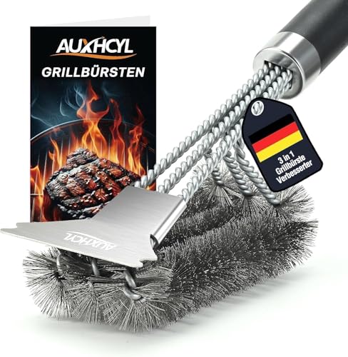 BBQ Brush 3-in-1 Grill Brush with Scraper Bristles and Extra long Handle BBQ Cleaning Brushes for Gas Grill Charcoal Grills Grills Grate