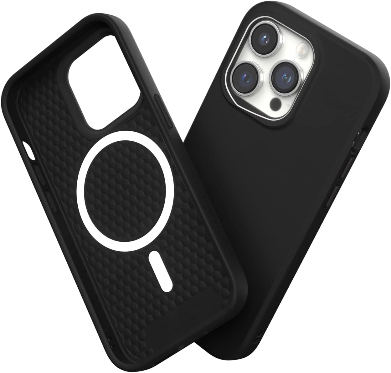 RhinoShield GRIPMAX and Black SolidSuit Case Bundle for [iPhone 14 Pro] Compatible with MagSafe - Grip, Stand, and Selfie Holder for Phones and Cases, Repositionable and Durable- Classic Black