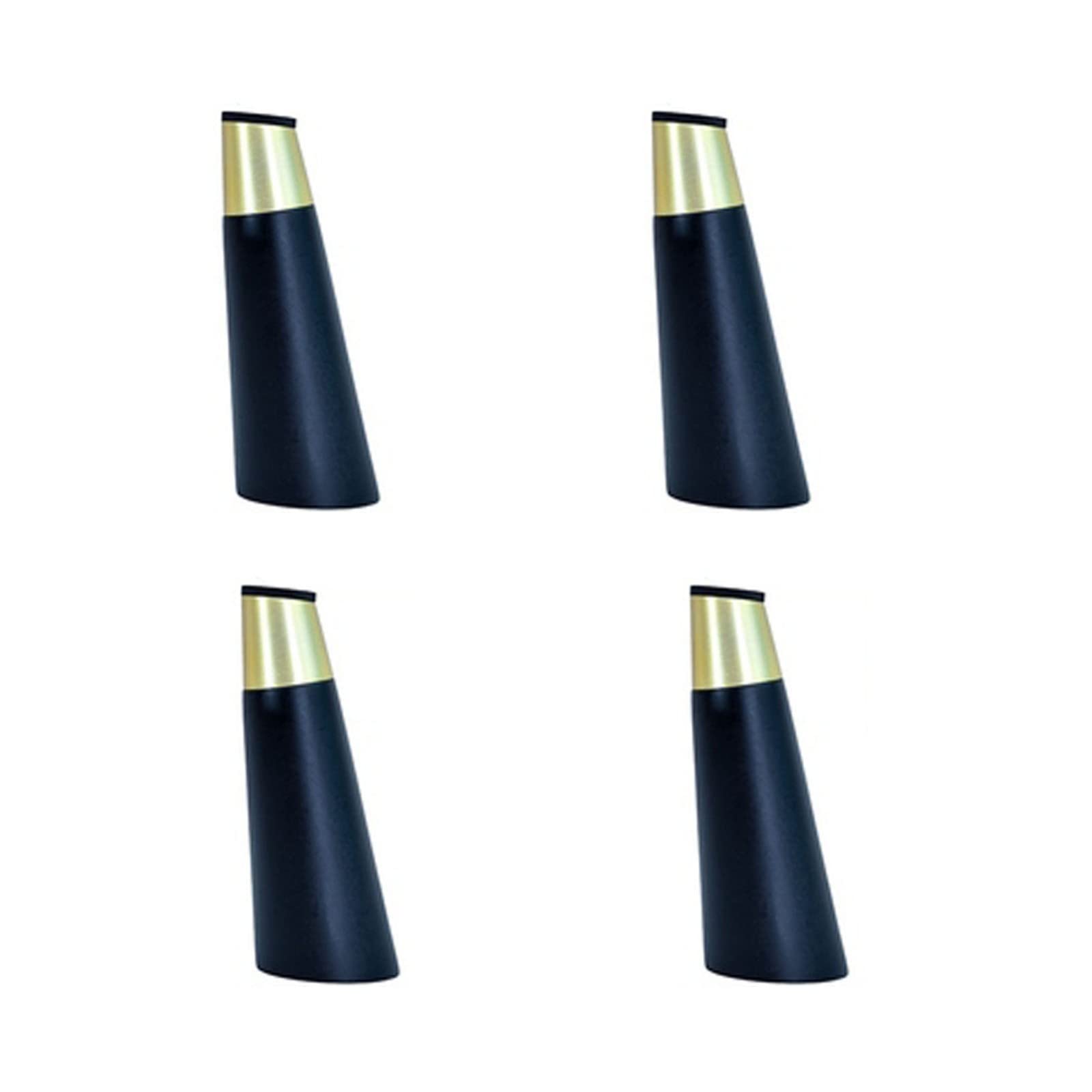 Meubelpoten van hout, conische tafelpoten, 4 stuks, bankpoten, tv-tafelpoten, bedpoten, steunpoten, voor eettafel, salontafel, stoelen, messing voetbedekking, bruin, 12-25 cm