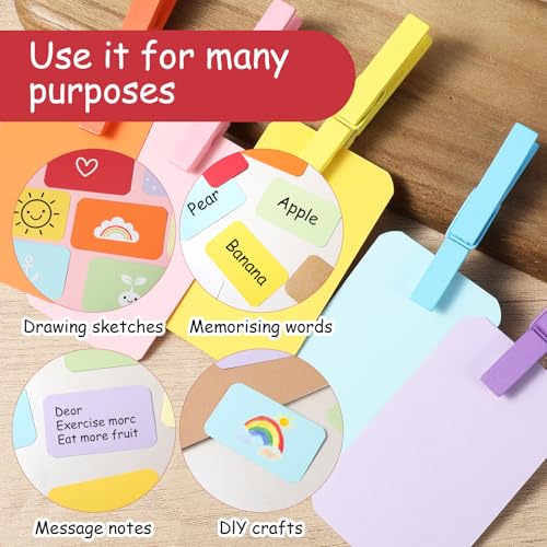 JJUNW 100 Stück Blanko Papier Karten, 9x5 cm Farbige Blanko Karteikarten Kleine BlankoPapier Nachrichtenkarten Für Scrapbooking DIY Geschenkanhänger Etikett