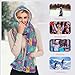 GuoChe Pashmina Like Women'S Scarves Fashion Christmas Abstract Shapes Flamingos and Holiday Icons Hooded With Pockets Hat Gloves set bufanda para mujer for Travel
