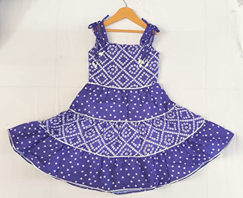 Image of VIKITA Girls Dresses Summer Sleeveless Knee Length Party Frock For 1 To 8 Years Girls (1-2 Years, Aqua Blue)