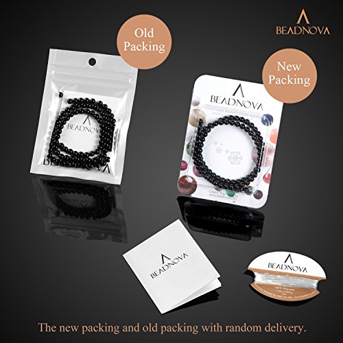 Image of BEADNOVA 4mm Black Onyx Gemstone Round Loose Beads for Jewelry Making (90-92pcs)