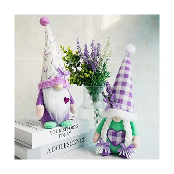   Lavender-Gnomes-DecorSpring-Purple-Gnome-Decorations-for-HomeLavender-Flower-GnomesGarden-Gnome-Decor-Summer-Gnome-Tiered-Tray-DecorGnome-Gifts-for-Woman