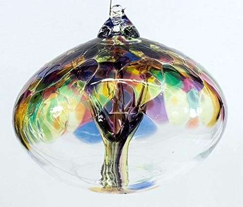 Milford Collection Orb Tree of Life Small Glass Globe - Multicoloured
