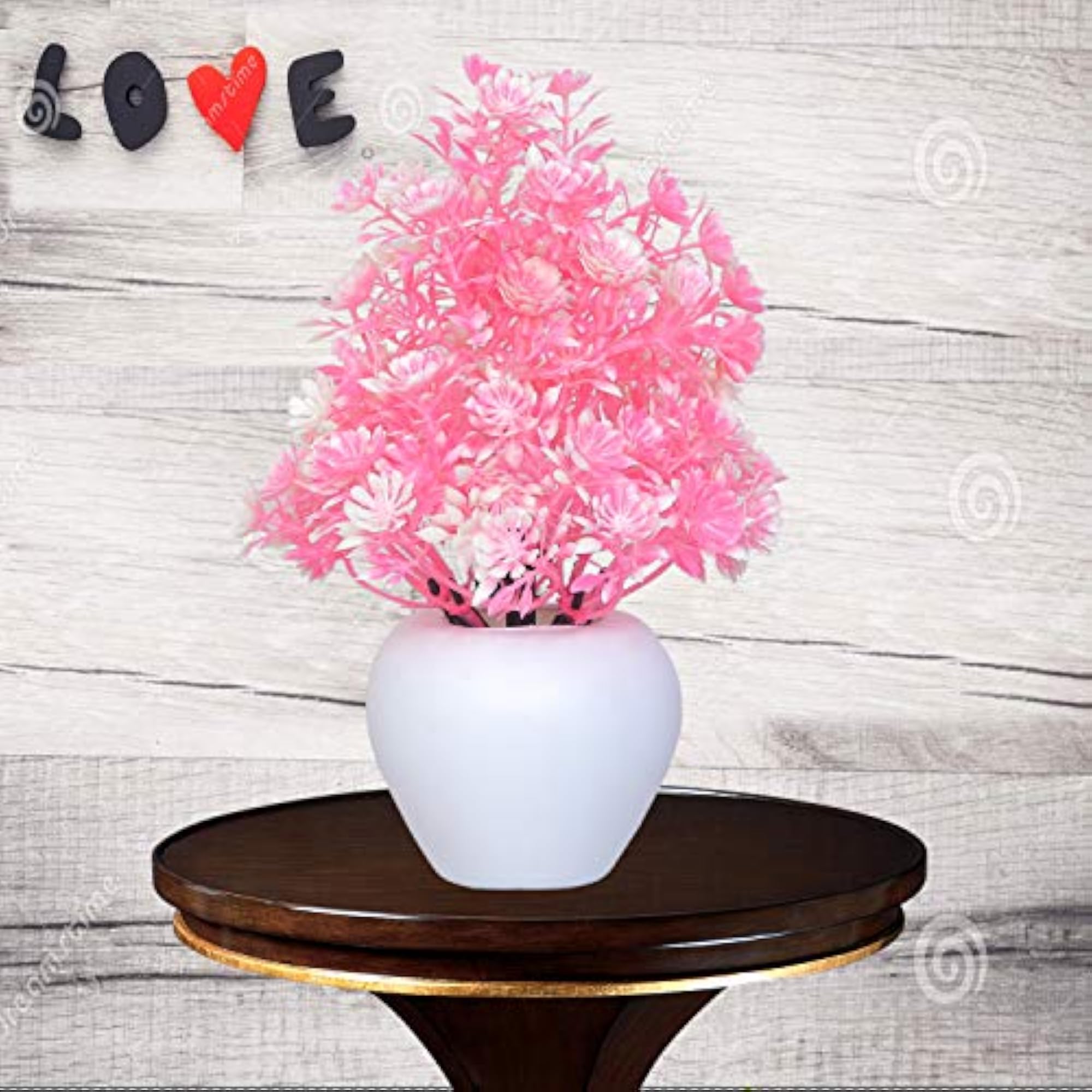 Artificial Bonsai Plant with Round Pot for Indoor Decor