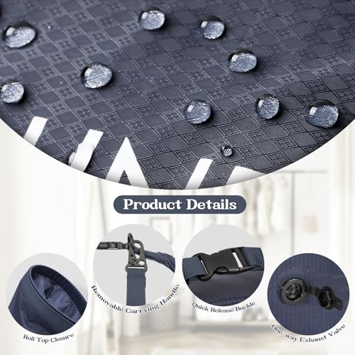 CANBOX Wäschesack Reise, Wasserdichte Aufbewahrungsbeutel mit Klickverschluss, Leicht Nassbeutel Trockenbeutel, Schmutzwäschebeutel, Compression Reise-Organizer für Schwimmen Wandern Camping