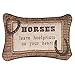 Manual 12.5 x 8.5-Inch Decorative Embroidered Word Pillow, Horses Leave Hoofprints