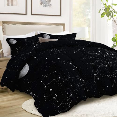 Edredón para cama 240x260 colcha ligera espacio luna estrellas 3