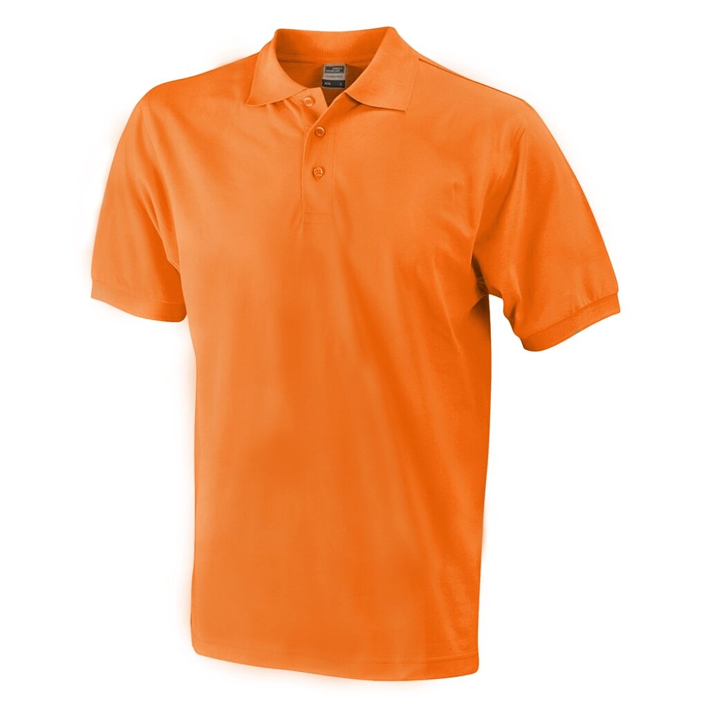 James & Nicholson Men's Orange Polo Shirt With Sleevebands For (L, )