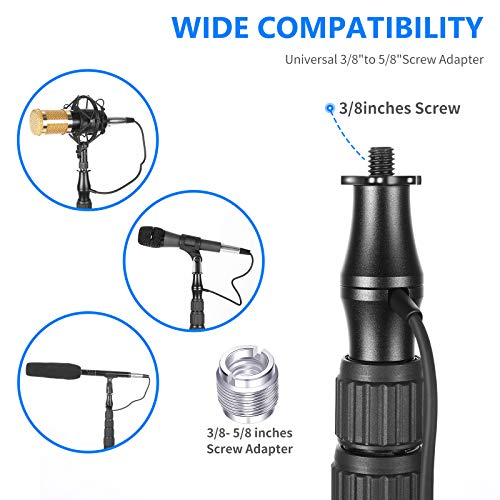 Neewer Nw-088 Handheld Microphone Boom Arm With Built-In Xlr Cable, 5-Section Extendable Aluminum Mic Arm With Foam Grips And Twist Locks For Zoom Microphones, 2.82Ft-9.88Ft Adjustable Length #TOP4