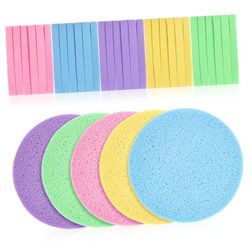 Ipetboom 120 piezas Esponjas Faciales Comprimidas Reutilizables para Limpieza Facial y Desmaquillar Esponjas Pequeñas y Ligeras para Viajes Absorción de Agua para Uso Diario de Mujeres y