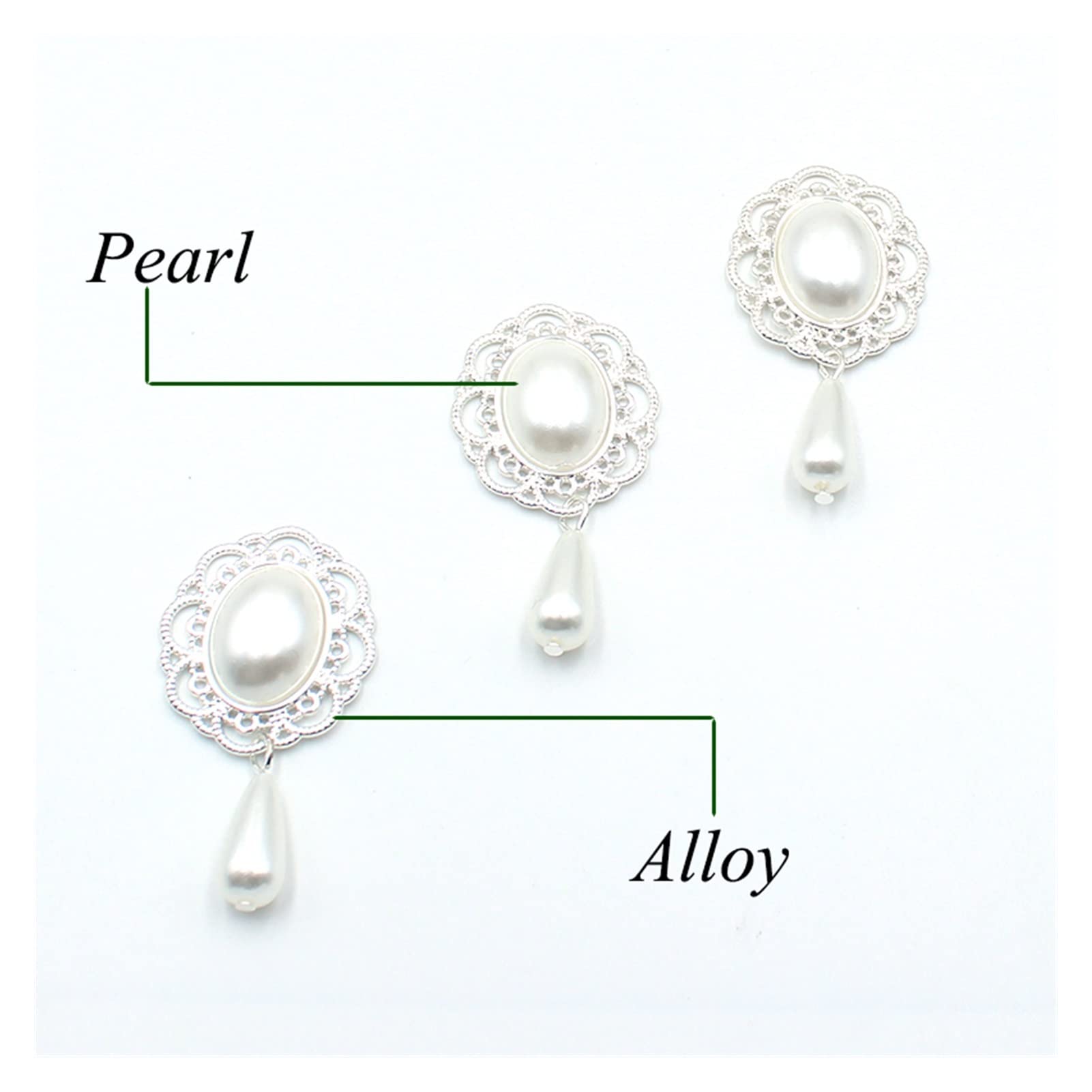 Bottoni Pulsante 10 pz/Lotto 48 * 25 Millimetri Perla Bottone Piatto for Abbigliamento Artigianato Cucito for Cucito Decorativo Accessori for Capelli Fai da Te