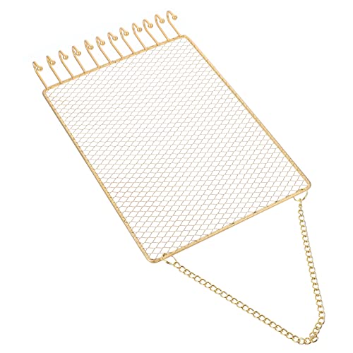 Holibanna Estante De Joyería De Pared Percha Organizador De Joyas Colgantes Colgador De Pulsera De Anillo Expositor Giratorio Pila Colgador De Joyas Busto Junta Anillos Doble Planchar Golden