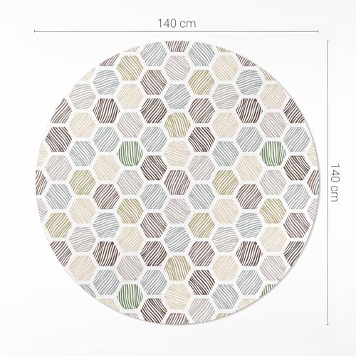 Tapis vinyle déco maison moderne rond pour une cuisine design - 4