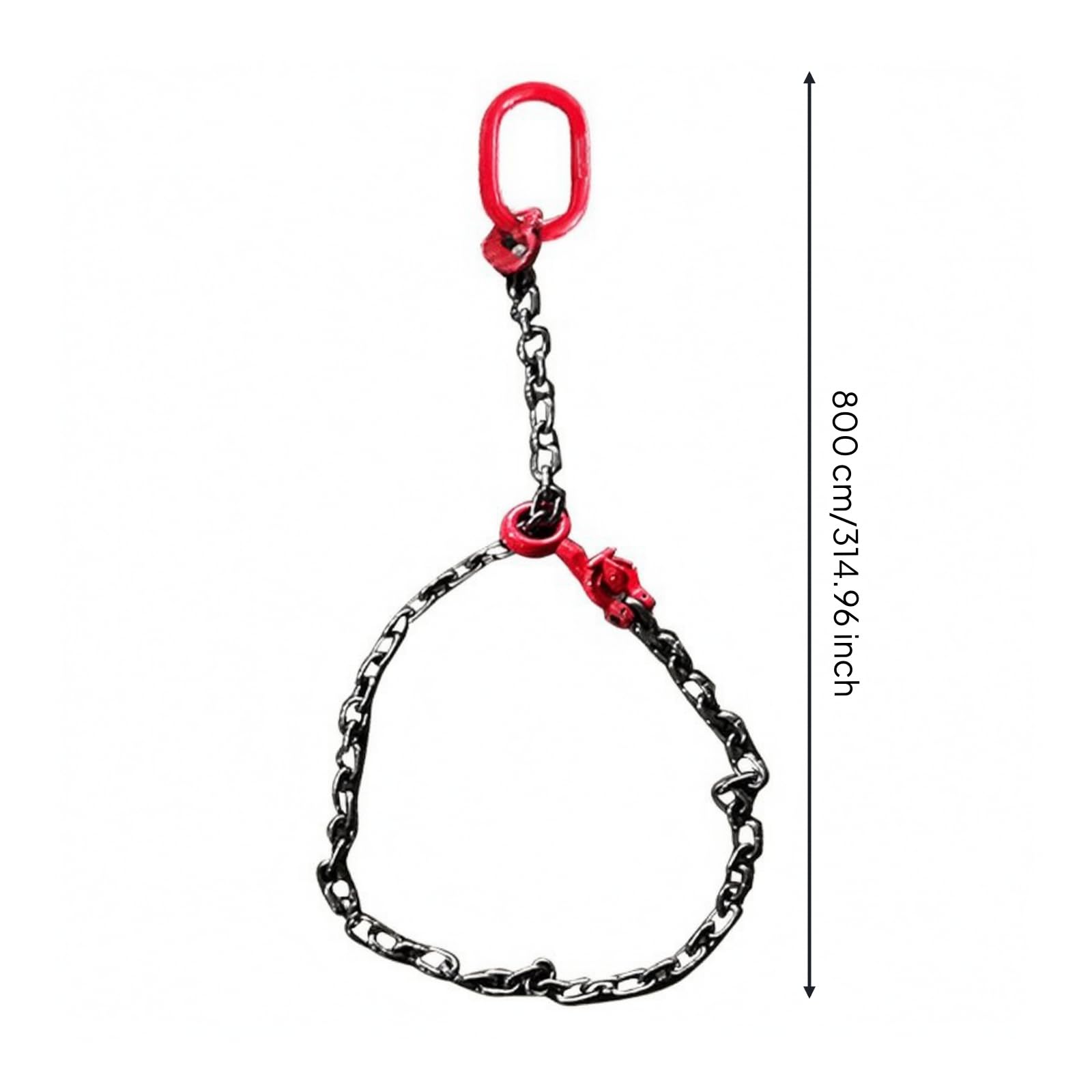 Lifting Hook Chain Catena Sollevamento Gancio Imbracatura Acciaio Manganese 80 Trasporto Carichi Pesanti Presa Stabile per Operatori Edili Logistica Officine, 1 Gancio 3 Tonnellate 8 Metri