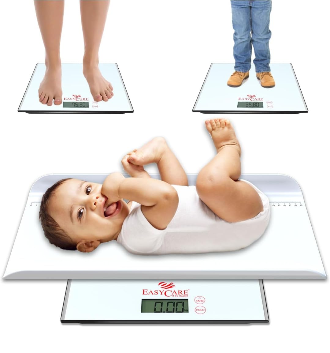 3-in-1 Baby & Child Cum Adults Weighing Scale - Digital Weighing Scale for Baby, Child & Adults - Weight Up to 150 Kgs - Accurate and Convenient Measurement, Blue