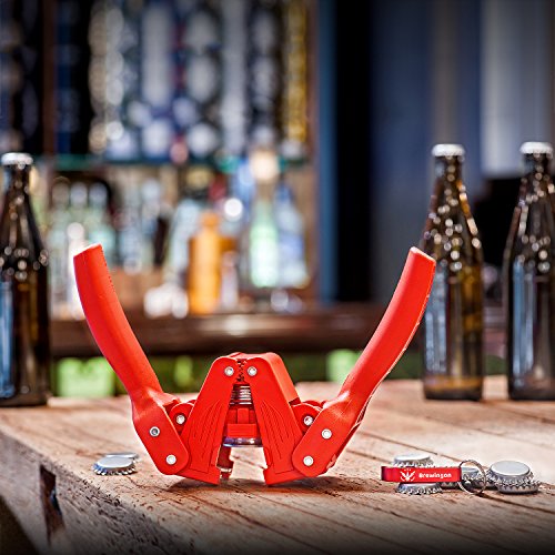 Brewingon Bottle Capper Home Brewing Kit With 20 Caps and Red Opener