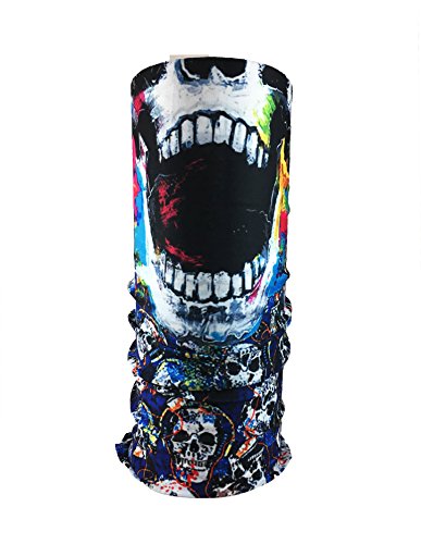 Festie Fever Multi Skull Rave Bandana Multifunctional Seamless Mask (Colorful)