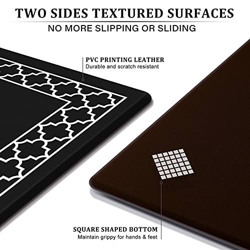 Luxstep Kitchen Mat Set Of 2 Anti Fatigue Mat, Pvc Non Slip Kitchen Rugs And Mats Waterproof Memory Foam Kitchen Rug, Standing Desk Mat Floor Mats For House,Sink,Office,Kitchen (Black) #TOP5