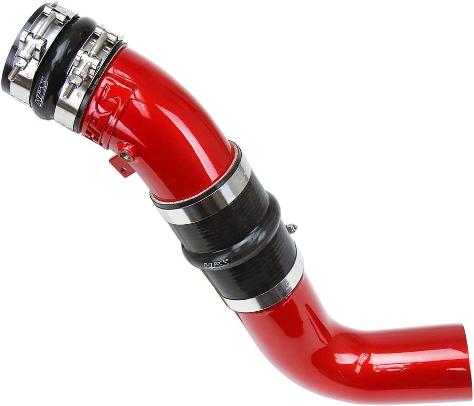 HPS Performance Polish Intercooler Charge Pipe with Silicone Boost Cold Side Compatible for 2017-2020 Chevy Silverado 2500HD 3500HD GMC Sierra 2500HD 3500HD Duramax 6.6L V8 Diesel Turbo L5P, 17-120P