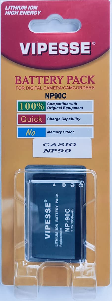 VIPESSECNP-90 Battery for Casio Exilim EX-FH100, EX-H10, EX-H15, EX-H20G