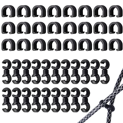 Prmape 60 Pcs Clip Cable Bicicleta Clips en C y Clips de Cable Giratorios en Forma de S Abrazadera Cable Freno Bicicleta para Ciclismo, Bicicleta, MTB, Suministros de Freno Cover