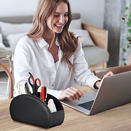 Image of FINTIE Remote Control Holder with 6 Compartments Vegan Leather