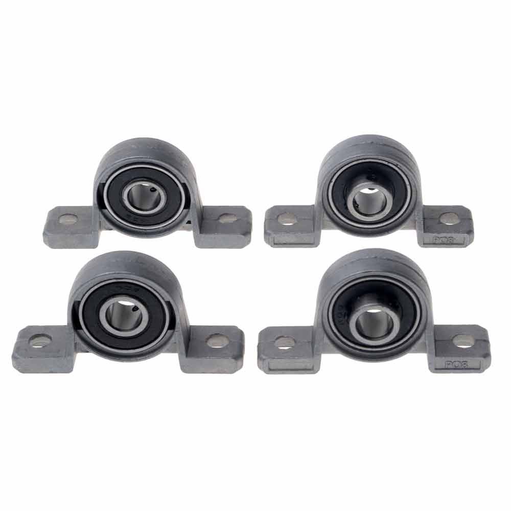 4PCS KP08 8mm Low Noise Zinc Alloy Pillow Block Bearing Mounted Unit Bearing