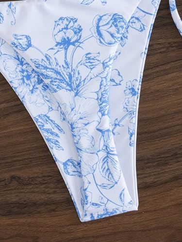 Image of Tainehs Women's Sexy Halter Thong Bikini Tie Two Sides Bottom Triangle Bikini Swimsuits