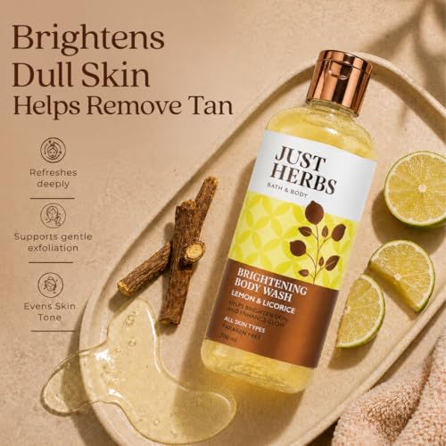 Image of Just Herbs Vitamin C Brightening Body Wash with Lime and Liquorice for Men & Women