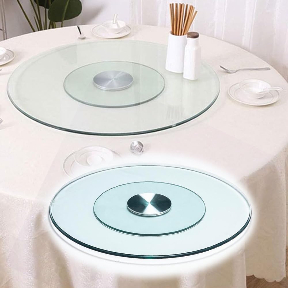 Plateau tournant de cuisine en verre lisse robuste de 20 à 40 pouces pour table à manger