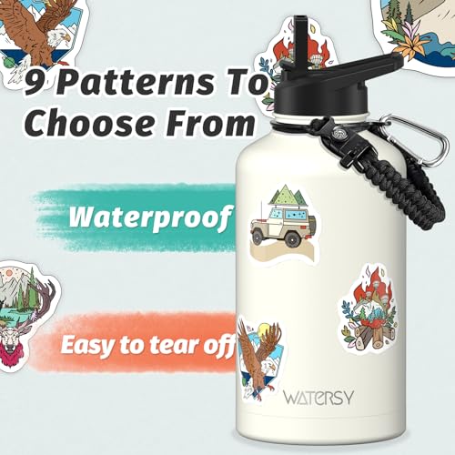 Image of 64oz Insulated Water Bottle (Cold for 48 Hrs),BPA Free&Leak Proof,Half Gallon Stainless Steel Water Flask,Water Jug with Straw Spout Lids for Gym,Hiking,Camping,White