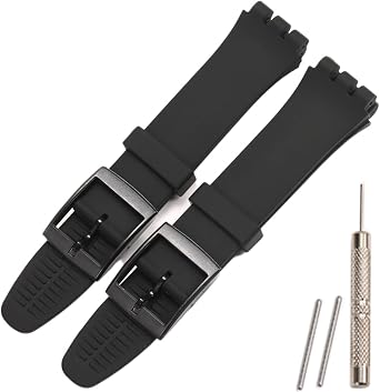 Silicone Watch Strap Compatible with Swatch 17mm 19mm 20mm Waterproof Watch Band