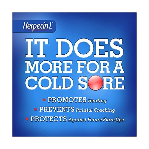 Herpecin L Lip Balm Stick; Cold Sore, Sun & Fever Blisters and Chapped Lips Relief Lip Balm with SPF30, Lemon Balm, and Lysine; 0.1oz - 2 pack