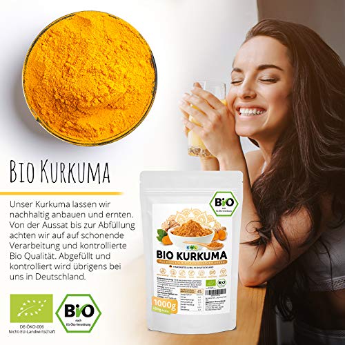 EWL Naturprodukte Bio Kurkuma Pulver 1200g extra XXL Bio-Vorteilspack Kurkuma Pulver Bio Kurkumapulver aus kontrolliert… - Image 4
