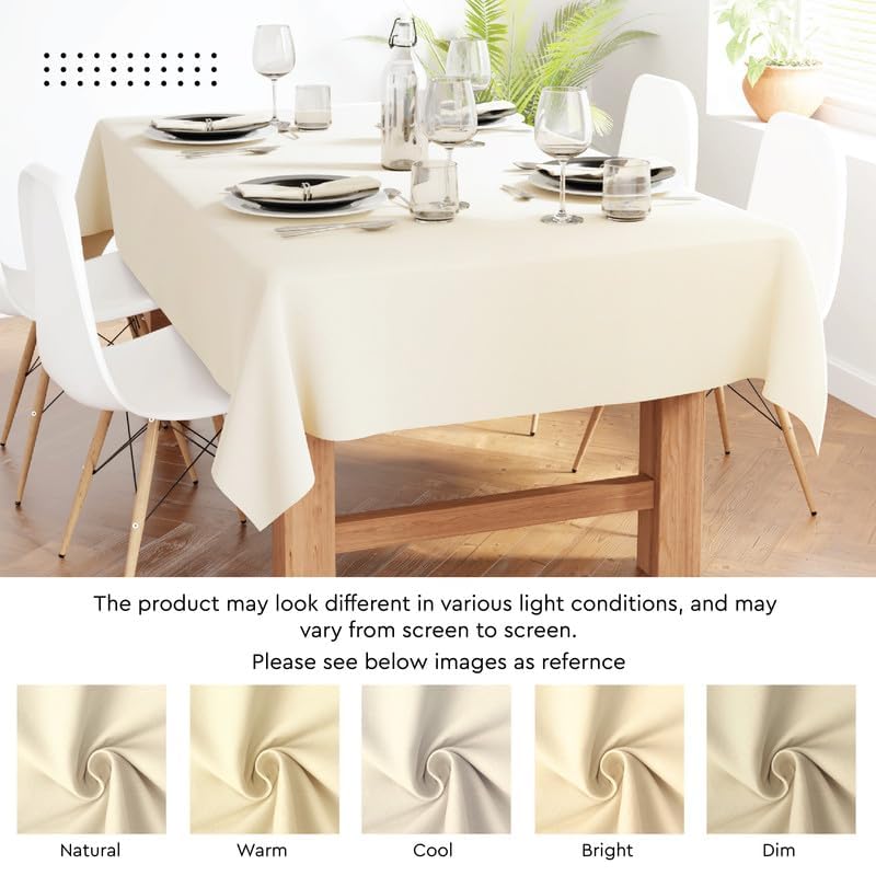 Image of Encasa XO Dining Table Cover Cloth for 6 to 8 Seater | 140x230 cm Cotton Canvas Rectangular Table Cloth | Machine Washable Tablecloth for Indoor & Outdoor Use - Hot Pink Solid Color