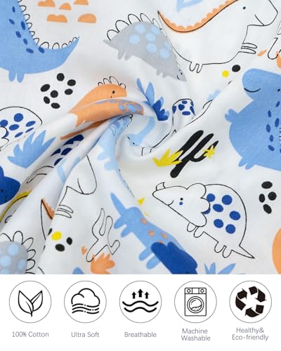 Image of ALVABABY Toddler Pillowcases 2 Pack Organic Cotton Fit 13 inchx 18 inch or 12 inchx16 inch Kids Pillow Cover Envelope for Girl Boy Travel(Pillowcase Only)