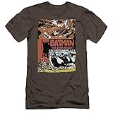 Offiziell lizenzierte Ware Batman - - Altes Filmplakat für Männer Premium Slim Fit T-Shirt, Small, Charcoal