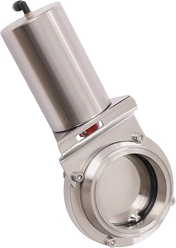 Válvula de mariposa sanitaria de triple abrazadera de 4 pulgadas, válvula de mariposa sanitaria de acero inoxidable con abrazadera de accionador