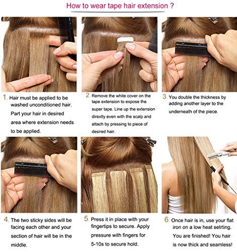 Extensions de cheveux humains à bande adhésive pour cheveux fins et sans volume - 5