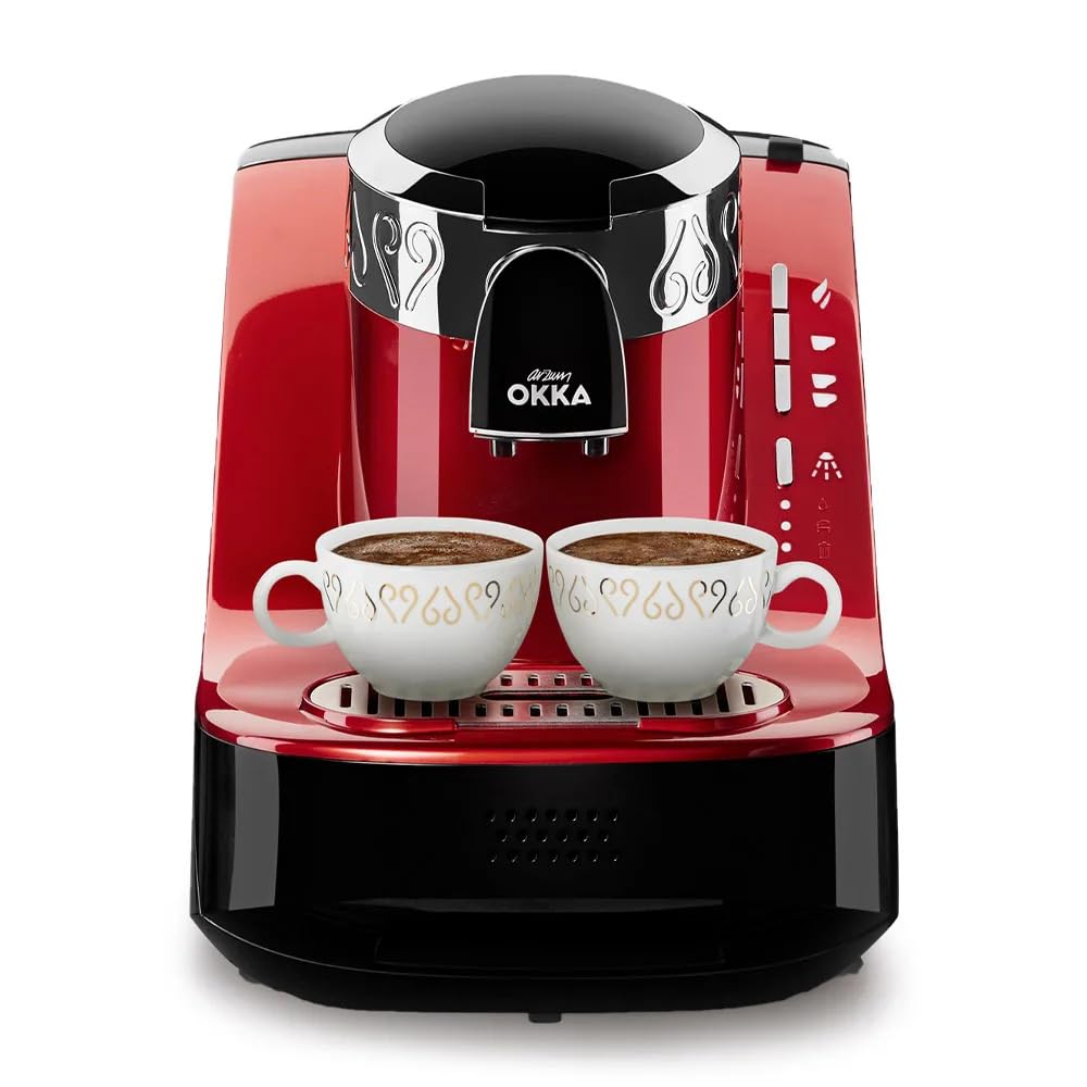 Arzum OkkaProfessional Electric Turkish Coffee Maker, Fully Automatic, RED, OK-002-N, 1 Year UAE warranty.