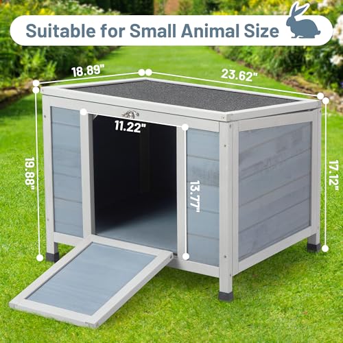 COZIWOW Casa de gato de madeira de 61 cm, casa de animais pequenos, gaiola de coelho interna, gaiola