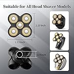 Replacement Head for Electric Shaver 5D Close Mens Electric Razor Head Waterproof Head Shavers for Men Replacement Head Wet & Dry Bald Shavers Blade (Gold)
