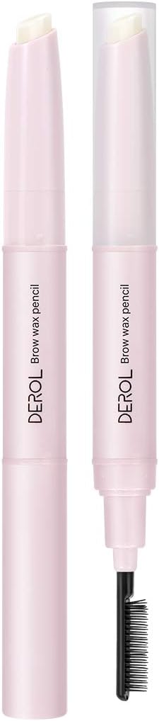 DEROL Comb-Shaped Eyebrow Brush & Wax Pencil - Waterproof & Long-Lasting - Fair Skin Tone - 1.3g - 1.02"x5.98"x0.59" - Unisex - Normal Skin - 1 Count