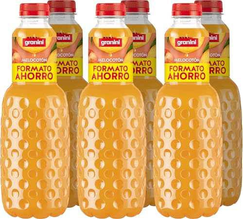 Granini - Néctar de Melocotón a partir de Zumo de melocotón Pack 6 x 1,5L Formato Ahorro
