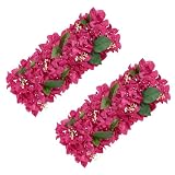 INSUNSIX 2PCS Artificial Bougainvillea Flower Row 20.47in Hot Pink Flower Centerpieces for Tables Fake Silk Bougainvillea Flowers for Wedding Arch Table Backdrop Wall Home Decoration(Hot Pink)